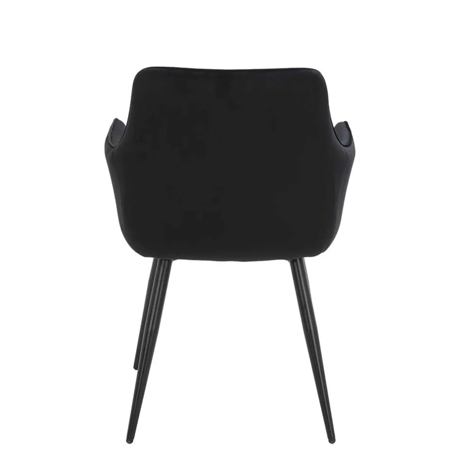 Samtvelours Tischsessel in Schwarz - Laromain (2er Set)^Wohnen Clearance