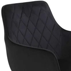 Samtvelours Tischsessel in Schwarz - Laromain (2er Set)^Wohnen Clearance