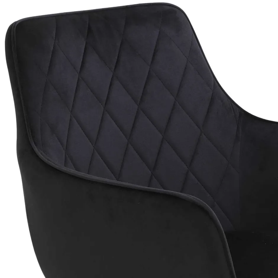 Samtvelours Tischsessel in Schwarz - Laromain (2er Set)^Wohnen Clearance