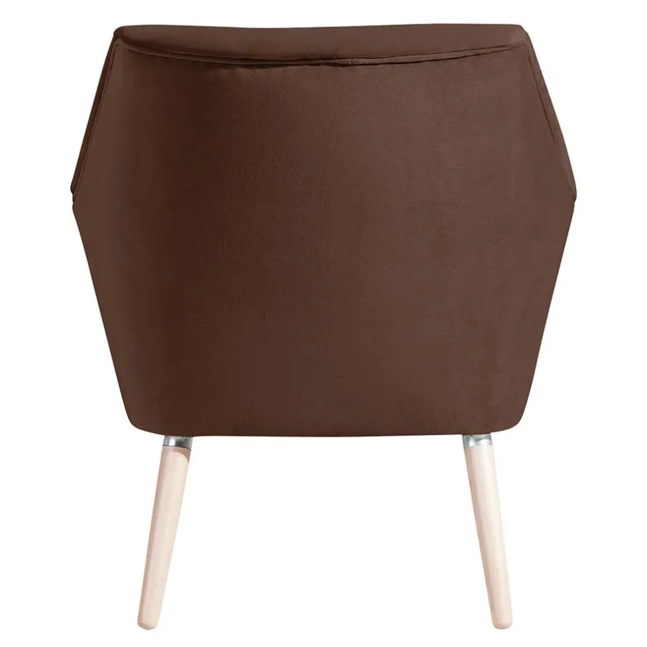 Wohnen Samtvelours Wohnzimmersessel in Braun - Botein