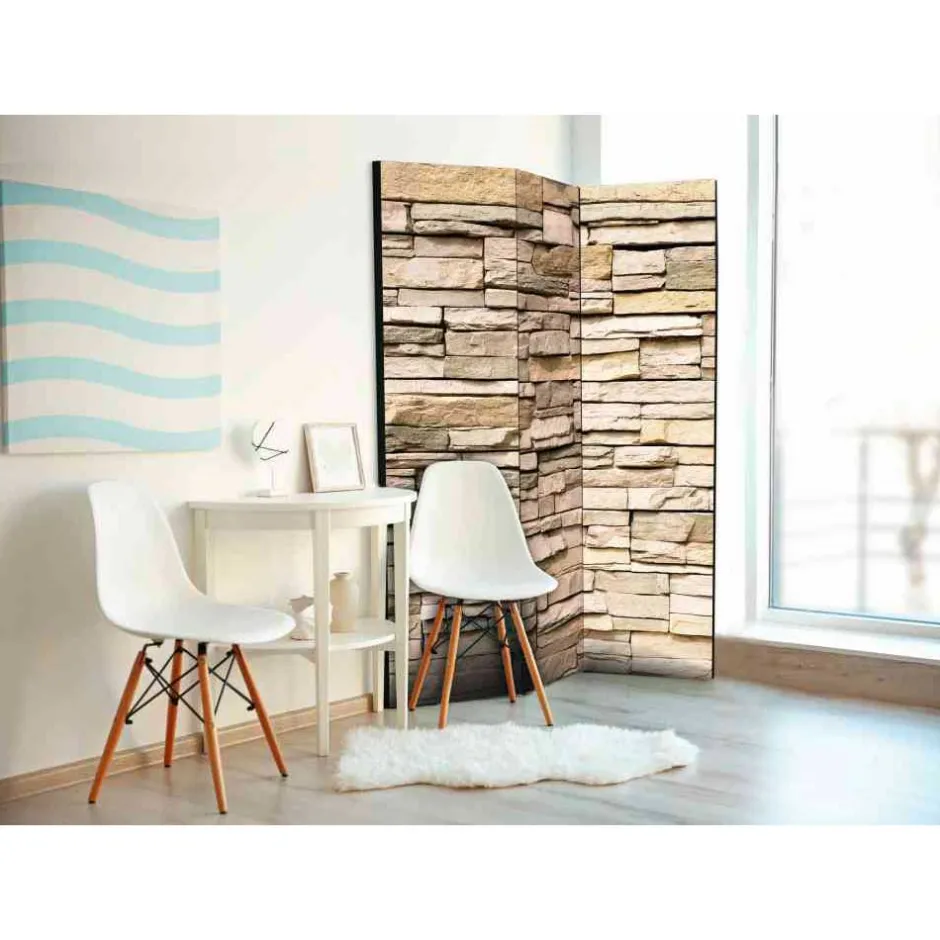Sandstein Mauer Motiv Paravent 135x172cm - Ribadon^Wohnen Best