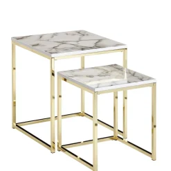 Wohnen 2-Satz Couchtisch in Marmor Optik - Vilanda (zweiteilig)