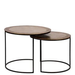 Wohnen 2-Satz Tisch in Gold & Schwarz - Chace (zweiteilig)