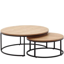 2-Satz-Couchtisch in Eiche Furnier - Bucket (zweiteilig)^Wohnen