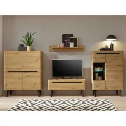 Scandi Anbauwand fürs Wohnzimmer - Olcian (vierteilig)^Wohnen Hot