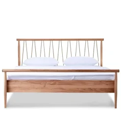 Wohnen Scandi Chic Bettgestell aus Wildeiche Honig - Abru