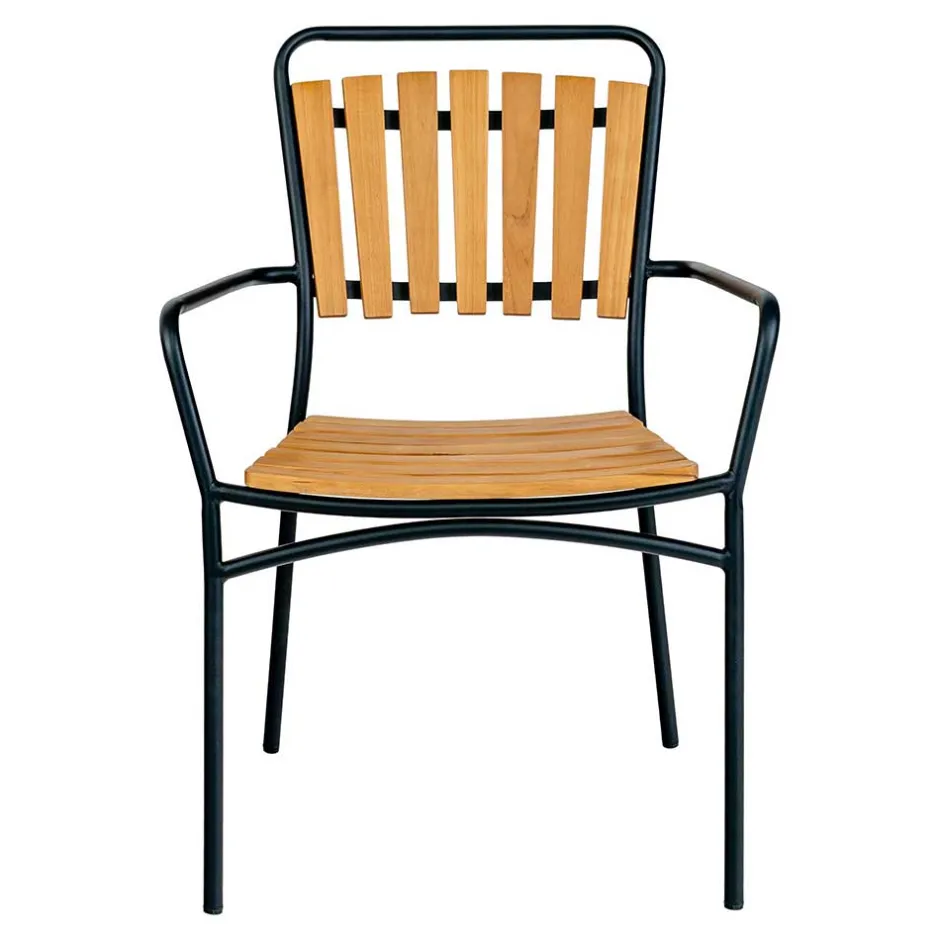 Scandi Chic Gartenstühle aus Teak Holz - Farmer (4er Set)^Wohnen Clearance