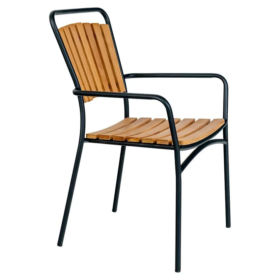 Scandi Chic Gartenstühle aus Teak Holz - Farmer (4er Set)^Wohnen Clearance