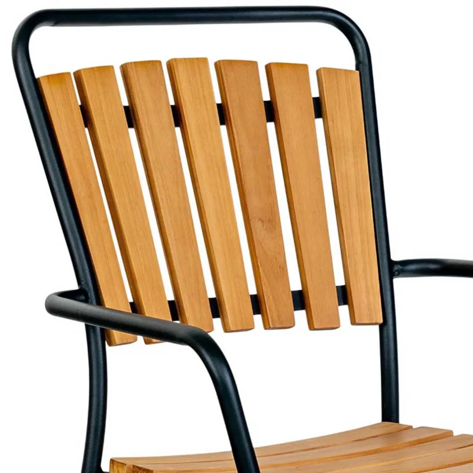 Scandi Chic Gartenstühle aus Teak Holz - Farmer (4er Set)^Wohnen Clearance