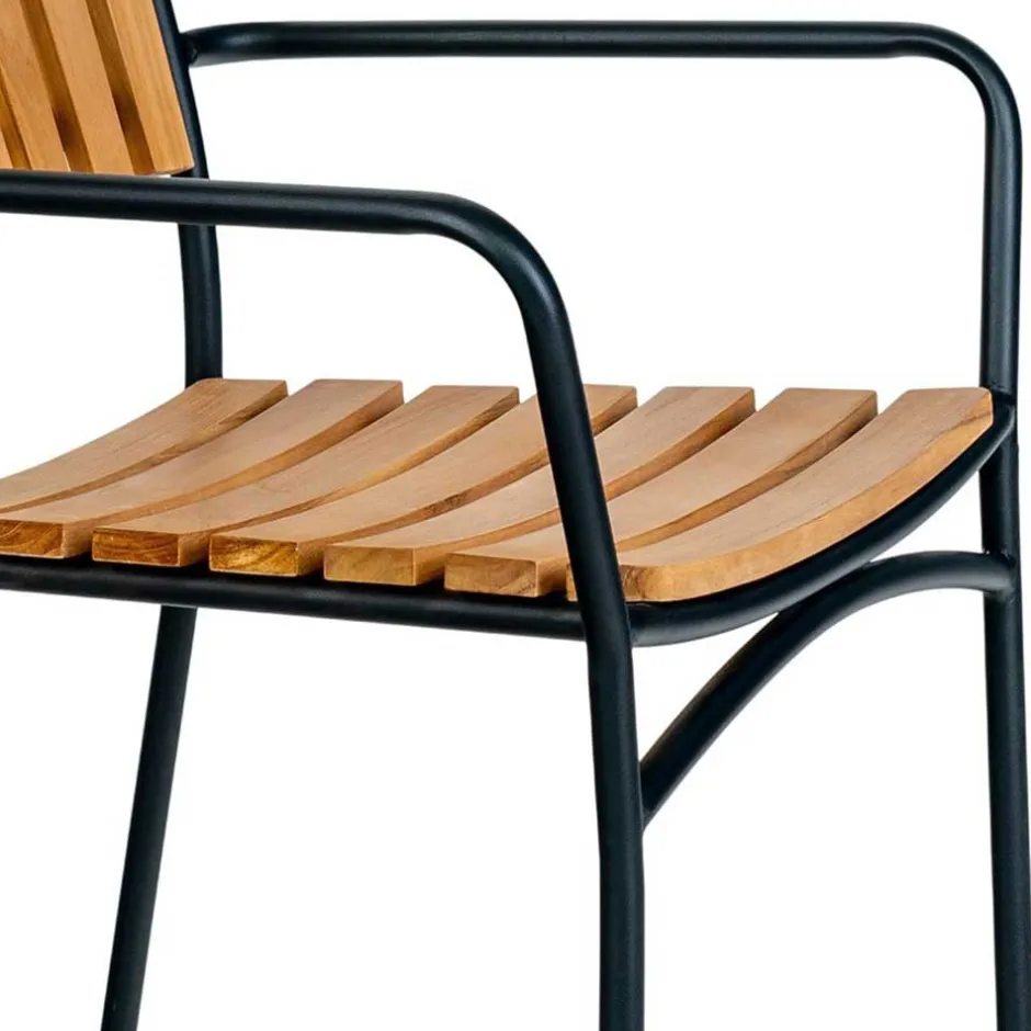 Scandi Chic Gartenstühle aus Teak Holz - Farmer (4er Set)^Wohnen Clearance