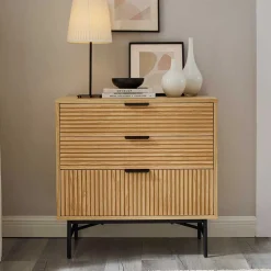 Wohnen Scandi Chic Kommode mit drei Schubladen - Piassona