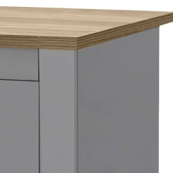 Wohnen Scandi Chic Nachtkommode in Grau mit Eiche - Donia