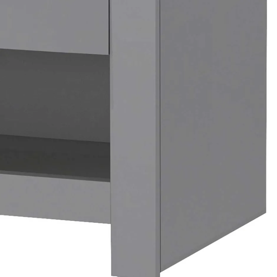 Wohnen Scandi Chic Nachtkommode in Grau mit Eiche - Donia