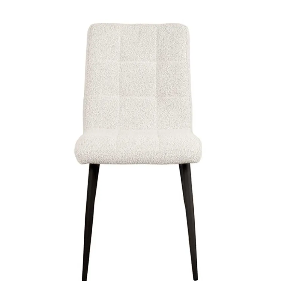 Wohnen Scandi Chic Polsterstuhl in Champagner Boucle - Acapelca