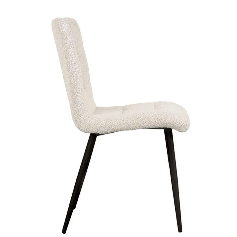 Wohnen Scandi Chic Polsterstuhl in Champagner Boucle - Acapelca