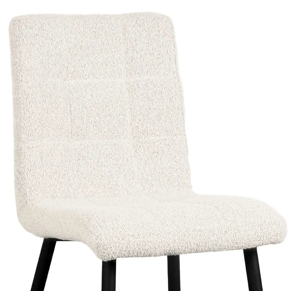 Wohnen Scandi Chic Polsterstuhl in Champagner Boucle - Acapelca