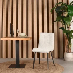 Wohnen Scandi Chic Polsterstuhl in Champagner Boucle - Acapelca