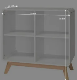 Scandi Chic Regal in Weiß mit Eiche - Kolreva^Wohnen Clearance