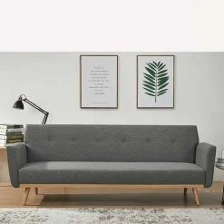 Wohnen Scandi Chic Schlafcouch in Dunkelgrau & Natur - Giorgio