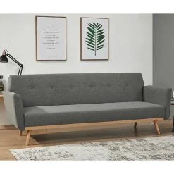 Wohnen Scandi Chic Schlafcouch in Dunkelgrau & Natur - Giorgio