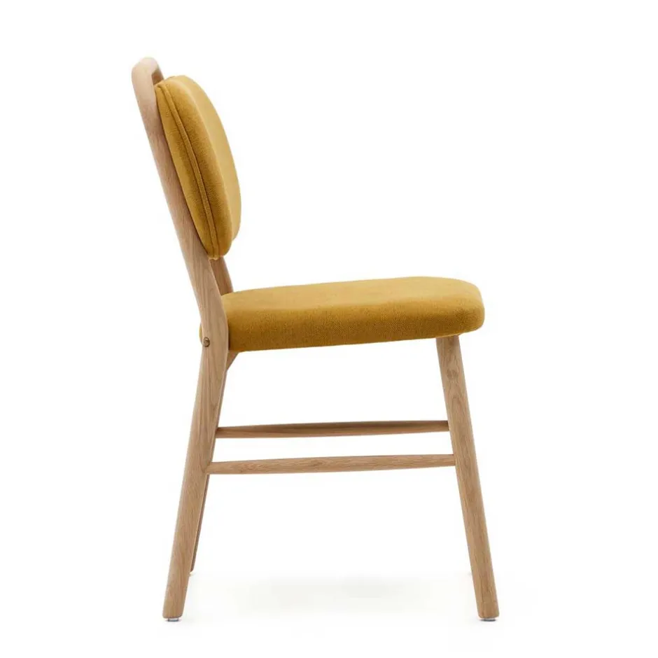 Wohnen Scandi Chic Stühle in Gelb Chenille - Quinn (2er Set)