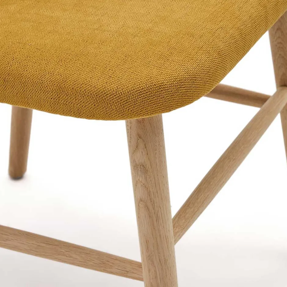 Wohnen Scandi Chic Stühle in Gelb Chenille - Quinn (2er Set)