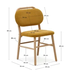 Wohnen Scandi Chic Stühle in Gelb Chenille - Quinn (2er Set)