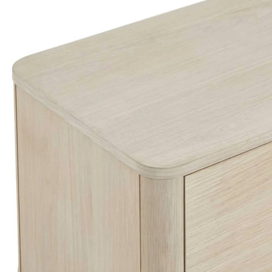 Wohnen Scandi Chic TV Lowboard in Eiche Weiß - Rosanna