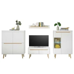 Scandi Chic TV Wohnwand Möbel - Ginko (vierteilig)^Wohnen