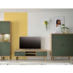 Scandi Chic Wohnwand in Graugrün - Oliva (dreiteilig)^Wohnen Hot