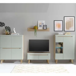 Scandi Chic Wohnzimmermöbel Wohnwand - Armina (vierteilig)^Wohnen