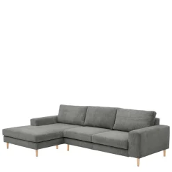 Scandi Ecksofa in Anthrazit mit Buche - Lidio^Wohnen New