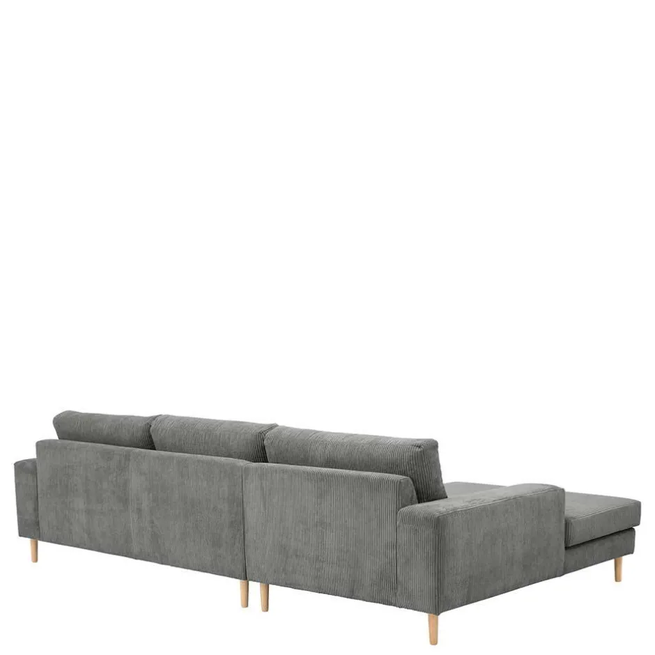 Scandi Ecksofa in Anthrazit mit Buche - Lidio^Wohnen New