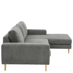 Scandi Ecksofa in Anthrazit mit Buche - Lidio^Wohnen New
