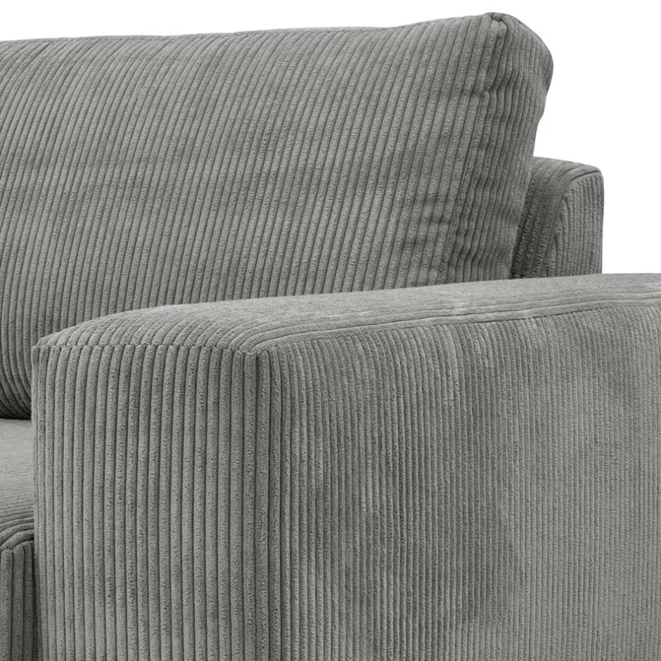 Scandi Ecksofa in Anthrazit mit Buche - Lidio^Wohnen New