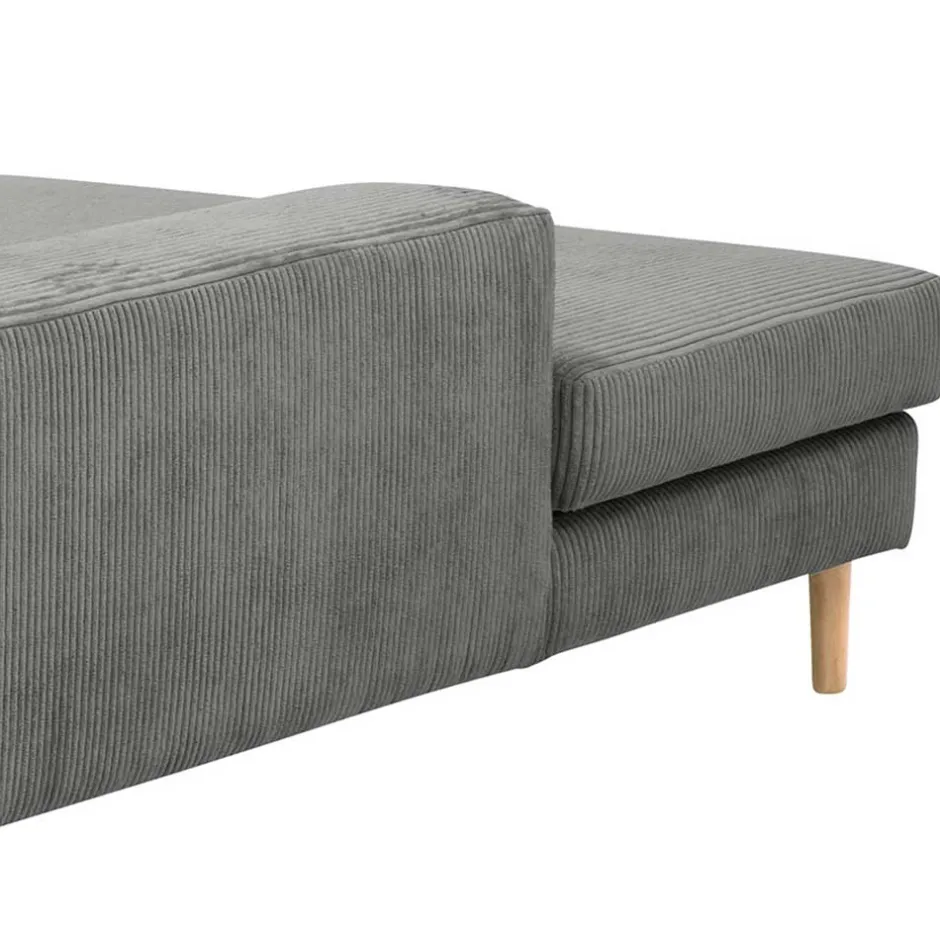 Scandi Ecksofa in Anthrazit mit Buche - Lidio^Wohnen New
