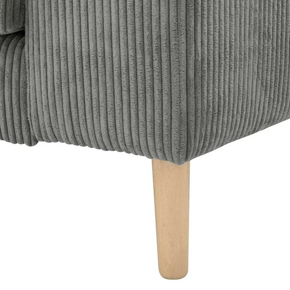 Scandi Ecksofa in Anthrazit mit Buche - Lidio^Wohnen New