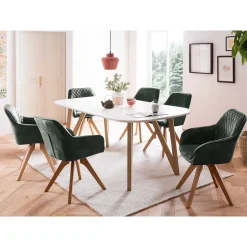 Scandi Essgruppe mit Armlehnenstühlen - Conzuela (siebenteilig)^Wohnen Discount