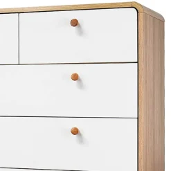 Wohnen Scandi Hochkommode in Eiche mit Weiß - Jendren