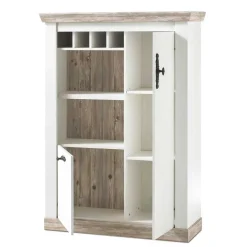 Wohnen Scandi Landhaus Wohnzimmermöbel Set Nedita in Weiß (vierteilig)