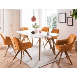 Wohnen Scandi Style Essgruppe als Set - Dronja (siebenteilig)