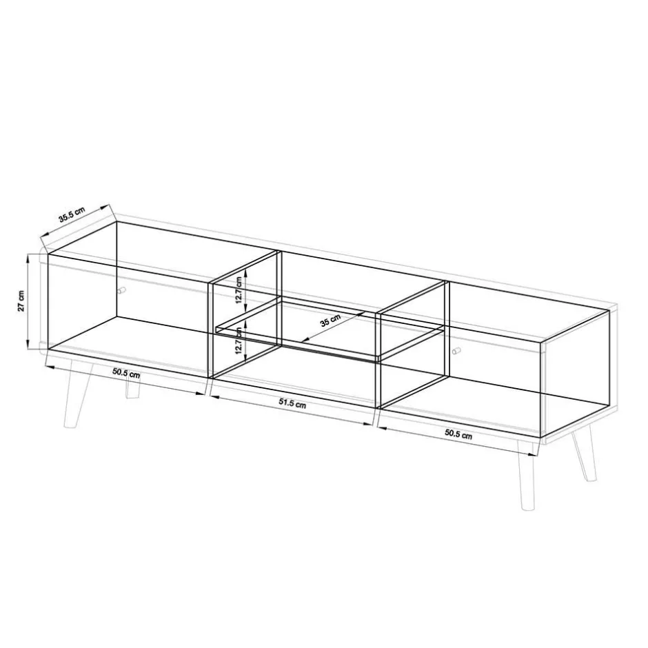 Wohnen Scandi Wohnwand Möbel als Set - Cablos (vierteilig)