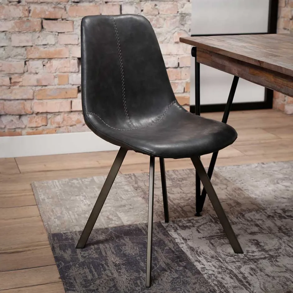 Wohnen Schalensitz Stühle in Schwarz - Carlotte (4er Set)