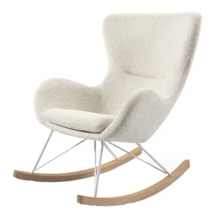 Wohnen Schaukelsessel in Weiß Lammfell Optik - Lysandro