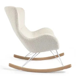 Wohnen Schaukelsessel in Weiß Lammfell Optik - Lysandro