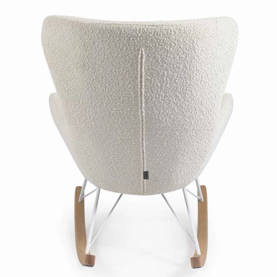 Wohnen Schaukelsessel in Weiß Lammfell Optik - Lysandro