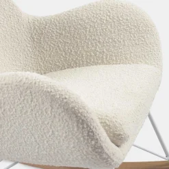 Wohnen Schaukelsessel in Weiß Lammfell Optik - Lysandro