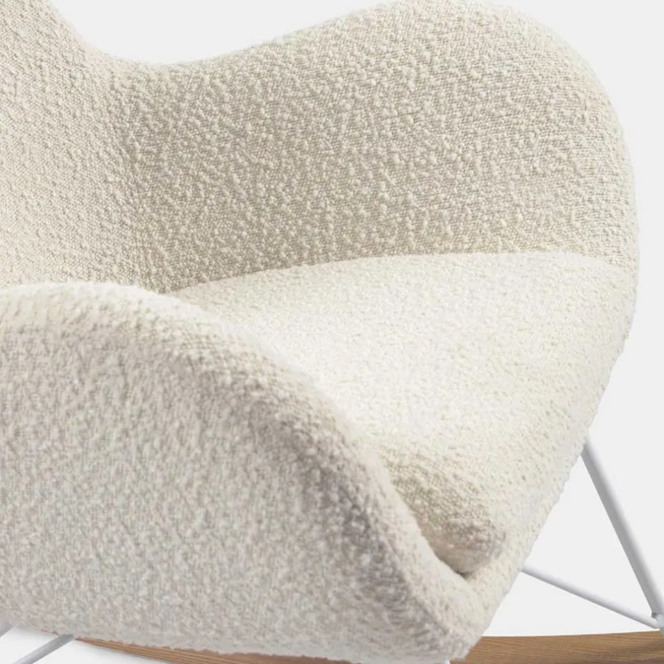 Wohnen Schaukelsessel in Weiß Lammfell Optik - Lysandro