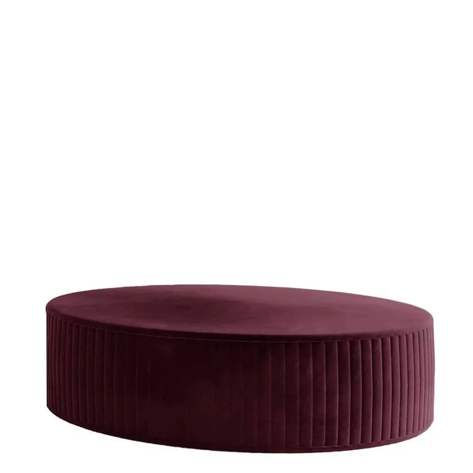Scheibenförmiger Hocker in Bordeaux Rot - Capa^Wohnen Clearance