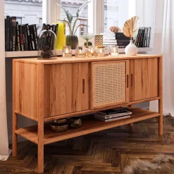 Wohnen Schiebetüren Kommode mit Ablageboden - Indrya